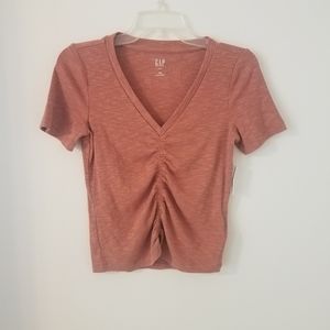 NWT Gap Pink Ruched Cropped T-shirt Size XXS